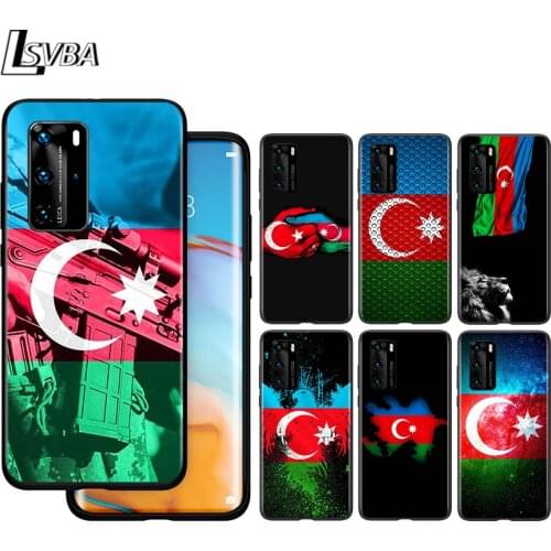 Azerbaijan Algeria Flag For Huawei P40 P30 P20 P10 Pro Lite E Plus 4G 5G P9 P8 Lite P Smart Z S Plus Soft Black Phone Case