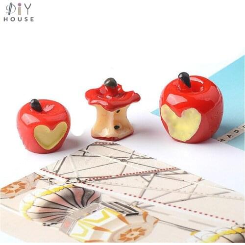 10/20Pcs Simulation Fruit Apple Planar Resin Color DIY Craft Supplies Resin Arts Accessories Basteln Phone Shell Decor Material
