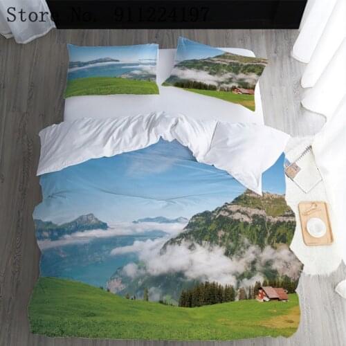 Beautiful Scenery Printing Duvet Cover Comforter Bedding Set Mountains Bed Linen Sheet Home Textile Luxury Quilt Cover 210*210CM