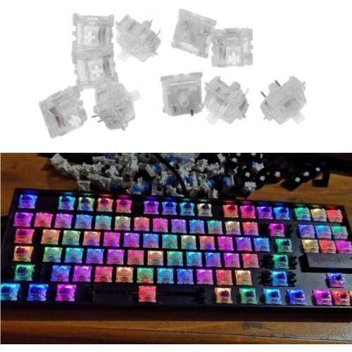 10Pcs Gateron SMD Clear Switches Mechanical Keyboard 3pin Gateron MX fit GH60 P9YA