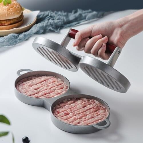 Alloy Burger Machine Two-wheeled Non-stick Chef Beef Barbecue Kitchen Utility Tool Burger Patty Pressing Machine Mould
