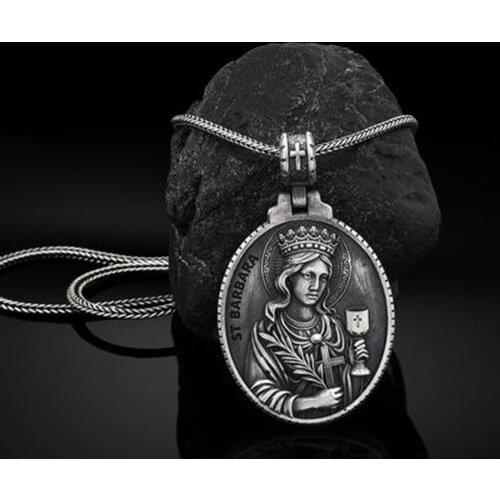 New Pure tin religious style Christian Saint Holy Grail Accessories Pendant Necklace Catholic Chain Necklaces Tag