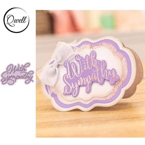 QWELL Word With Sympathy Metal Cutting Dies for Scrapbooking and Card Making Paper Embossing Craft New 2019 die cuts