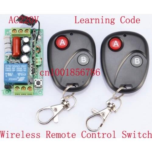 Receiver&2Transmitter 220V 1CH RF Wireless Remote Switch Light Lamp LED SMD ON OFF Switch Wireless 10A Momenrary Toggle Latched