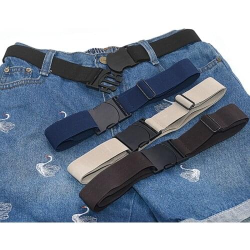 New Unisex Buckle-Free Elastic Belt For Jeans Pants Dress Stretch Waist For Women Men No Buckle Without Buckle Free Belts femme