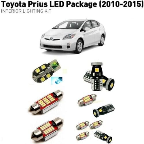 Led interior lights For Toyota prius 2010-2015 10pc Led Lights For Cars lighting kit automotive bulbs Canbus
