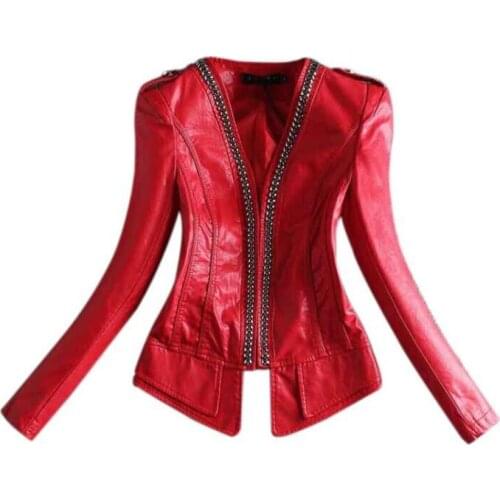 Slim slim small leather jacket female short paragraph 2019 new spring autumn motorcycle version of the wild leather jacket tide