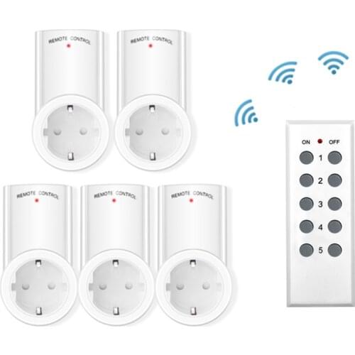 Wireless Remote Control Smart Socket EU UK French Plug Wall 433mhz Programmable Electrical Outlet Switch 220v 230v LED