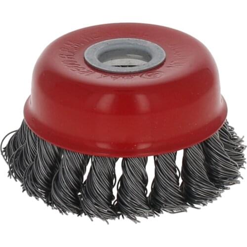 Utoolmart 1/2/3pcs Steel Wire Grinding Head OD 75mm Cold Rolled Plate Powder Spraying Twisted Wire Curved Bowl Type Wire Wheel