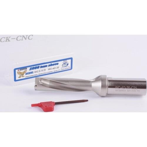 Hight quality WC-4D-20 C25 U drill indexable drill CNC TOOL 20mm-4D Machining length=80mm for WCMX040208 insert