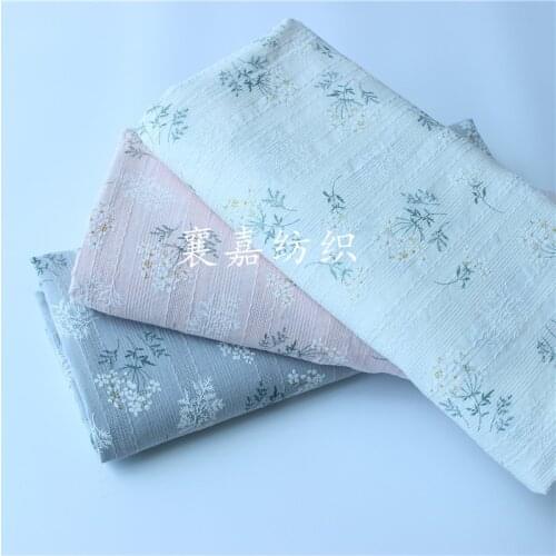 50x140cm Embroidery Hollow Printing Jacquard Fabric Flower Branch Cotton Make Dress Decoration Home Cloth