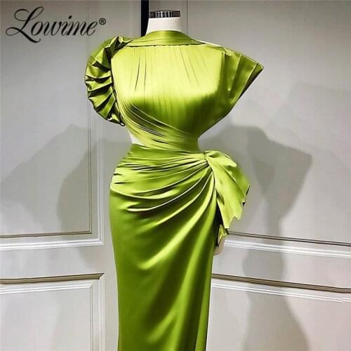 Short Sleeves Pleats Evening Gowns 2020 Customized Dresses Women Party Night Arabic Dubai Long Prom Dresses Vestidos De Festa