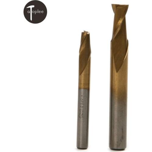 1pc 4mm 6mm Shank Titanium Coated Aluminium HSS 2 Flute Mills CNC Bits End Mills High Hardness Forming&Cutting Cutter Tools