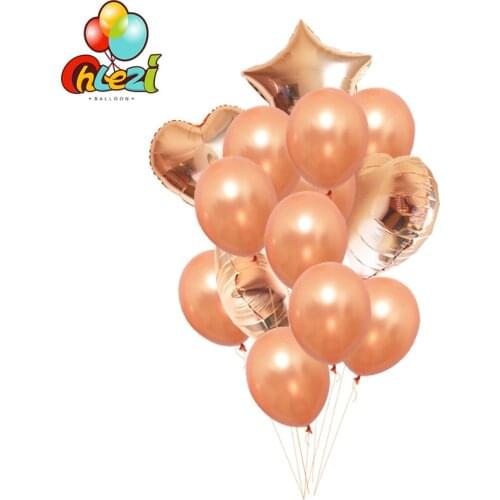 12inch Rose Gold latex Balloon 18 inch Champagne Heart Star helium Ballons Birthday Wedding Party Decorations Gold Latex globos