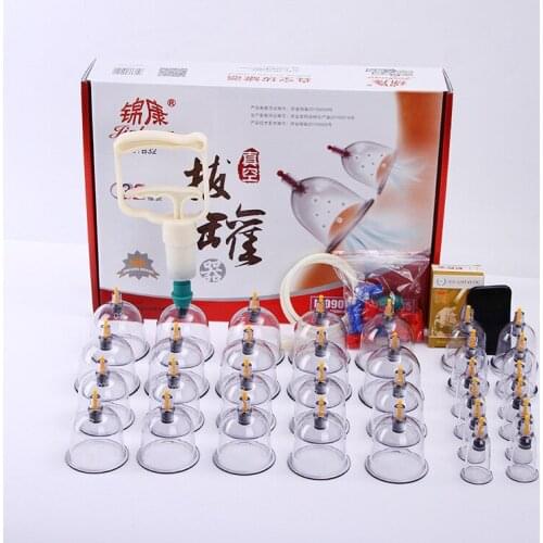 Unique 32 Pieces cups vacuum cupping massage vacuum acupuncture apparatus therapy relax massager curve suction pumps good gift