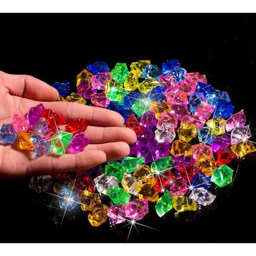 400Pcs Plastic Gems Ice Grains Colorful Small Stones Children Jewels Acrylic Gems Jewels Treasure Crushed Ice Crystal Diamonds
