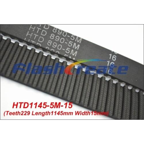 5pcs HTD5M belt 1145 5M 15 Teeth=229 Length=1145mm Width=15mm 5M timing belt rubber closed-loop belt 1145-5M S5M Belt 5M Pulley