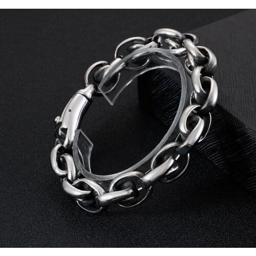 86g heavy huge 16mm 9'' 316L Stainless steel biker casting Link chain bangle bracelet for mens cool jewelry