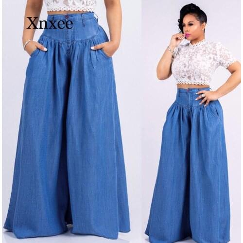Africa Loose Jeans Womens Vintage Style High Waist Denim Fashion Wide Leg Jeans Female Formal Jeans Feminino Pockets Denim Jeans