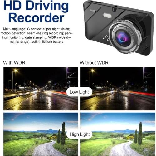 170 Degrees Wide-Angle Car Dash Cam Set With 4-inch HD Screen And Dual Record Support Reversing Image Car Interior Parts