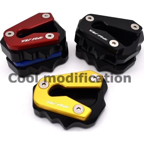 Motorcycle Foot Side Stand Enlarge Extension Pad For YAMAHA YZF R6 YZF-R6 YZFR6 2020-2021 Support Plate Side Seat Foot Brace