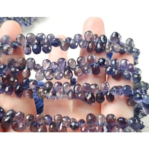 AAAAA LOOSE BEADS BLUE DROP faceted 6-8mm wholesale for DIY jewelry necklace 20cm