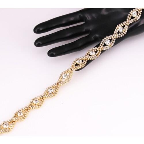 1 Yard Bling Crystal Rhinestone Chain Trim Tassel Fringe Belly Dance Dress Embellishment Sparkling Wedding Bridal Necklace Prom