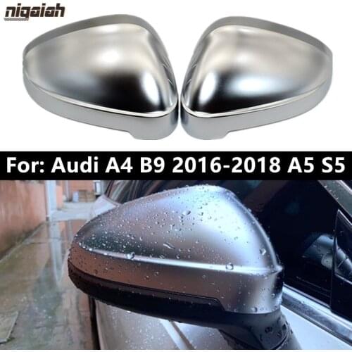 Rearview Mirror Case Side Mirror Shell Matt Chrome Cover For Audi A4 B9 B9.5 A5 2017-2019 One Pair