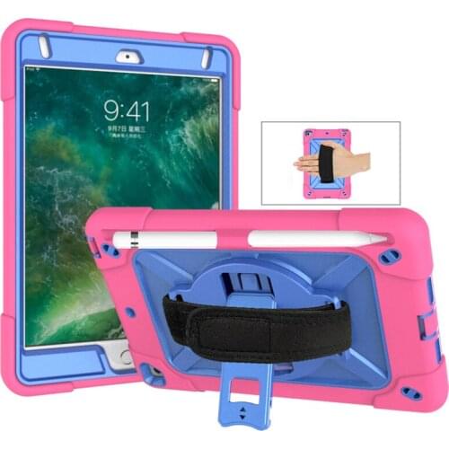 Hybrid Case with Swivel Nylon Hand Strap and Kickstand for iPad Mini 4 Shockproof Silicone Cover for iPad Mini 5 2019 Tablet+Pen