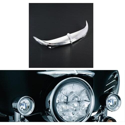 Chrome/Black Batwing Fairing Eyebrow Brow Accent Trim For Harley Electra Glide Classic Standard Ultra Limited Street Tri Glide