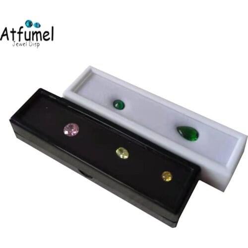Jewelry Diamond Display Box Gemstone Storage Case With Soft Pad Stone Organizer Earrings Ring Jewelry Container Gift Box 6Pcs