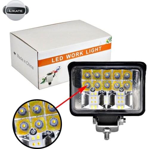 LKT Wholesale 12V - 80V LED Work Light 18W Square High Power White Yellow Flash Flood Led Work Lamp For Trucks ATV UTV Off Road