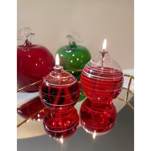 Viyale Store Moire Glass Oil Lamp Dual Set