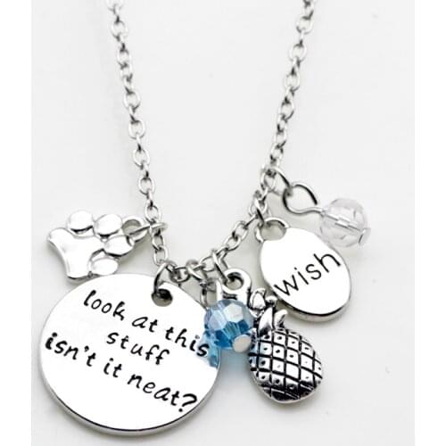 Fashion personality jewelry paw look at this stuff isn't it neat wish pineapple crystal pendant necklace for Women N243