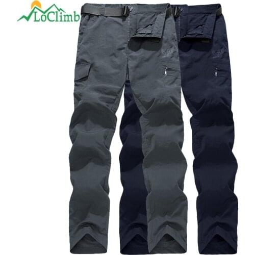 LoClimb Plus Size Camping Hiking Pants Men Waterproof Outdoor Sport Quick Dry Trousers Fishing Climbing Trekking Pants AM005