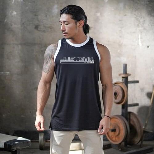 New Mens Bodybuilding Stringer Tank Top Gym Clothing Fitness Men Sleeveless Shirt Male Mesh Fashion Singlets Vest Undershirt