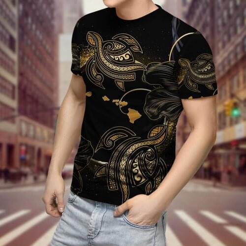2021 New summer Hawaii T shirts 3D Polynesian Turtle Men Harajuku Fashion Short sleeve shirt street Casual Unisex T-shirt top