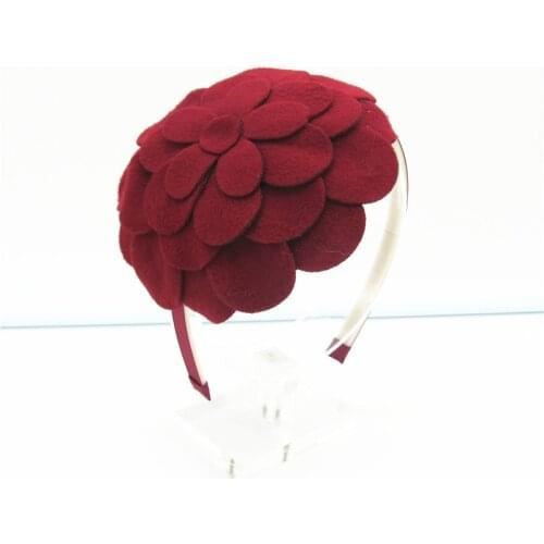 2021 new fashion wool velvet flower hairband children fashion hair accessories with plastic band