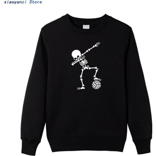 New Men Dab Dabbing Skeleton Volleyball sweatshirts Casual Cotton winter autumn hoodies Funny sports Mans pullovers Men Clothing
