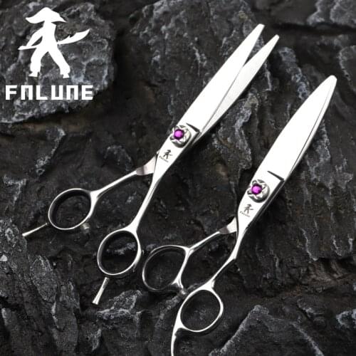 FnLune 6.0 Scimitar Lancet Fat Scissors Professional Hair Salon Scissors Cut Barber Haircut Thinning Shear Hairdressing Scissors