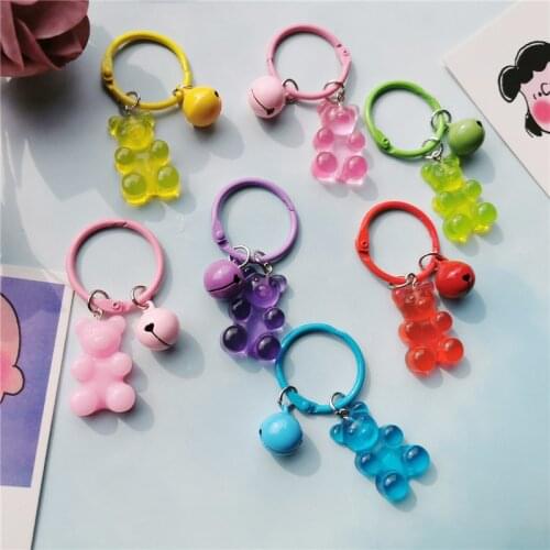 1pcs Plastic Fudge Bear Cute Fashion Keychain Pendant DIY Making Bag Car Keychain Jewelry Accessories New Fashion