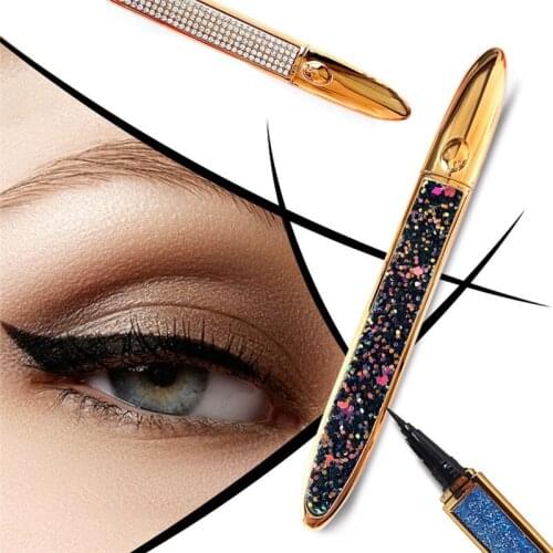 Quick-drying Black Eyeliner Pen Diamond Magic Eyelash Self Adhesive Eye Liner Pencil No Glue Waterproof Eyes Makeup Eyeliner