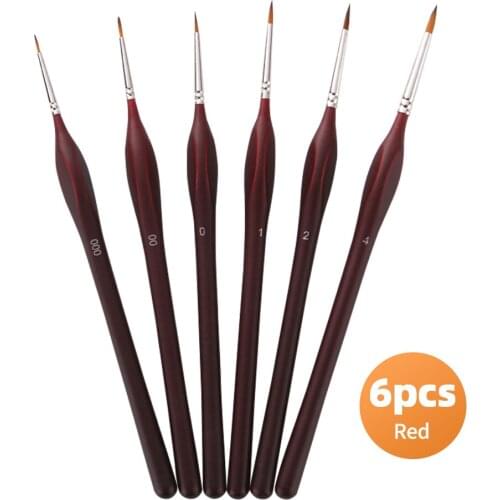 Detail Paint Brushes Set 6/10pcs Professional Miniature Fine Artist Painting Brushes Nylon Hair Ergonomic Handle Art Paintbrush