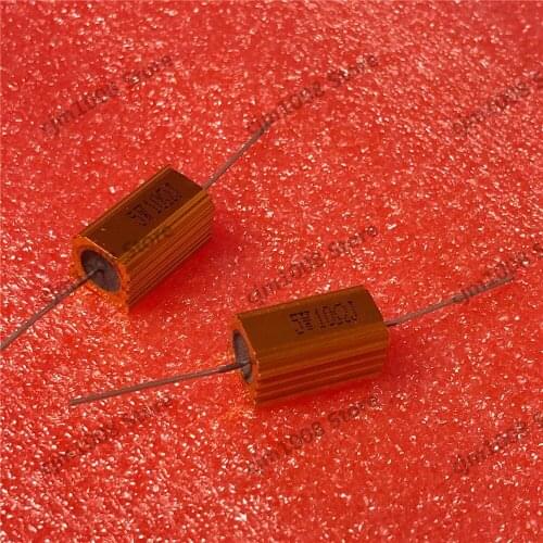 RX24-5W 10R 10RJ Power Metal Shell Case Gold Aluminium Case Wirewound Resistor 5W 10ohm 5% Automobile LED lamp resistors