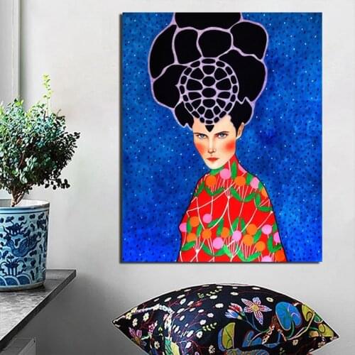 Nordic Poster Cool Girl Artwork Canvas Painting Print Living Room Home Decoration Modern Wall Art Oil Painting Posters Pictures