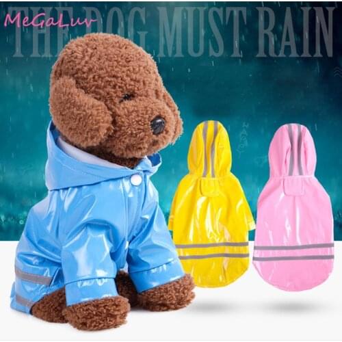 Pet Cat Dog Raincoat Hooded Reflective Puppy Small Dog Rain Coat Waterproof Jacket for Dogs Cloak Costumes Clothes Pet Supplies