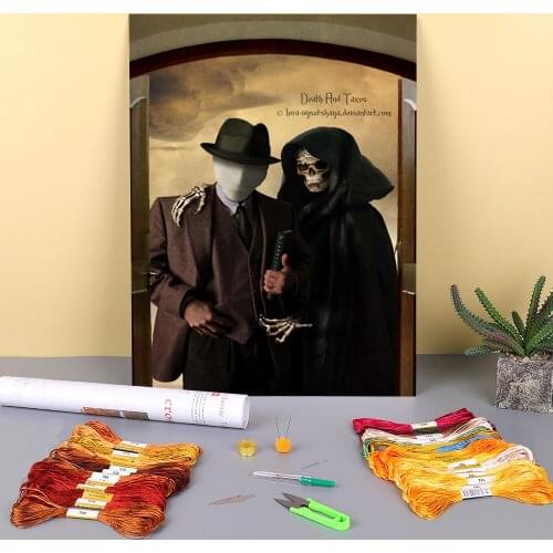 Woman Girl Printed Fabric 11CT Cross-Stitch Complete Kit Embroidery DMC Threads Handicraft Handmade Sewing Handiwork Package