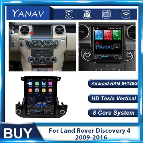 Android Tesla Vertical GPS Navigation Car Radio For Land Rover Discovery 4 2009-2016 Video Stereo Receiver Multimedia Player