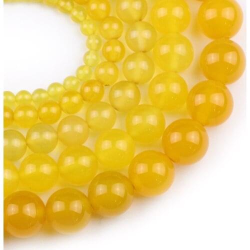 YHBZRET Yellow carnelian Natural Stone Spacer Loose Beads For Jewelry making 4/6/8/10/12MM Bracelet necklace Accessories diy
