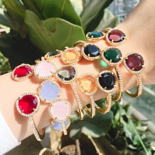 Classic Summer Colorful Crystal bracelet Gold Colors Open Bracelets For Women Fashion Jewelry(DJ1421)